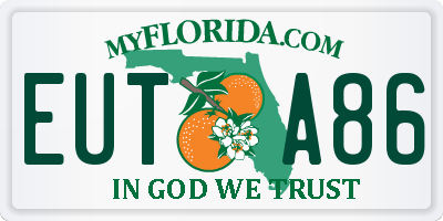 FL license plate EUTA86