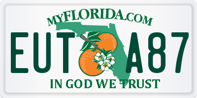 FL license plate EUTA87