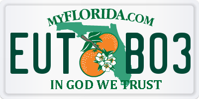 FL license plate EUTB03
