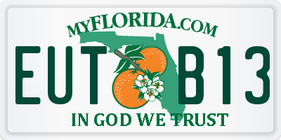FL license plate EUTB13