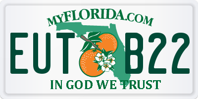 FL license plate EUTB22
