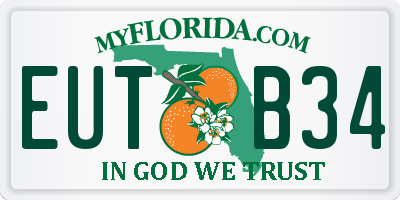 FL license plate EUTB34