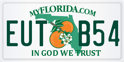 FL license plate EUTB54