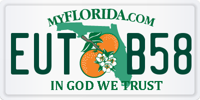 FL license plate EUTB58