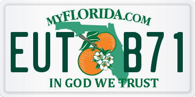 FL license plate EUTB71