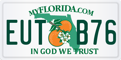 FL license plate EUTB76