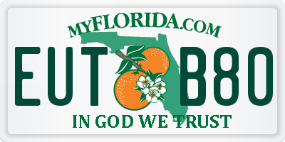 FL license plate EUTB80