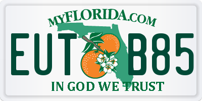 FL license plate EUTB85