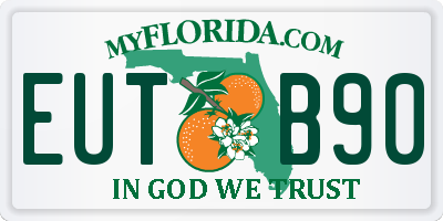 FL license plate EUTB90