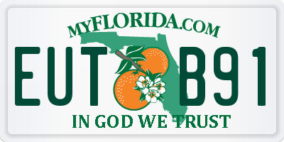 FL license plate EUTB91