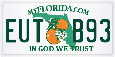 FL license plate EUTB93