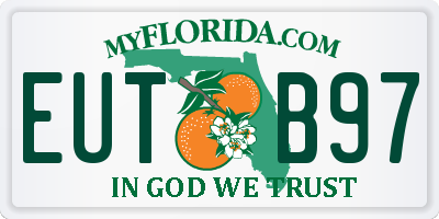 FL license plate EUTB97