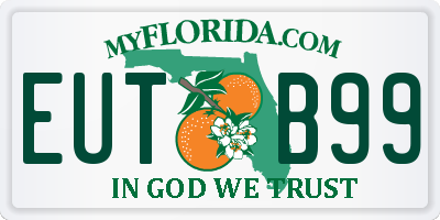 FL license plate EUTB99