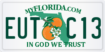 FL license plate EUTC13