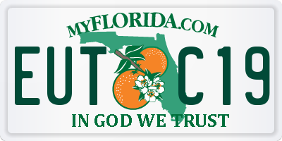 FL license plate EUTC19