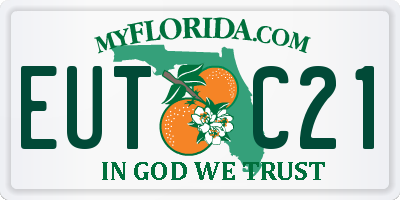 FL license plate EUTC21