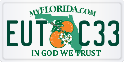 FL license plate EUTC33