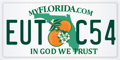 FL license plate EUTC54