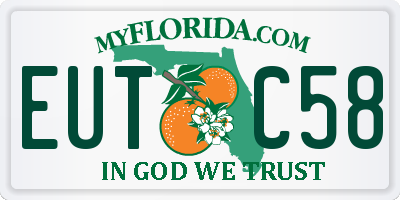 FL license plate EUTC58