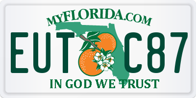 FL license plate EUTC87