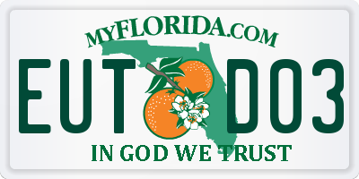 FL license plate EUTD03