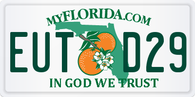 FL license plate EUTD29
