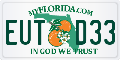 FL license plate EUTD33