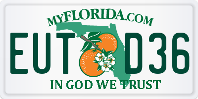 FL license plate EUTD36