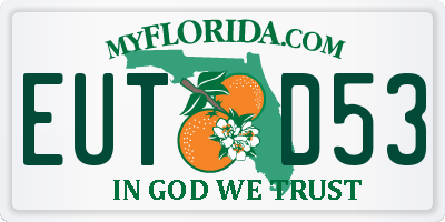 FL license plate EUTD53