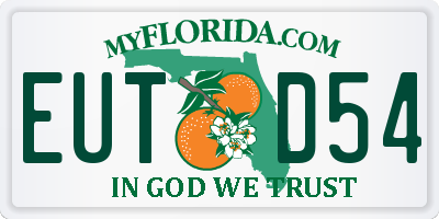 FL license plate EUTD54
