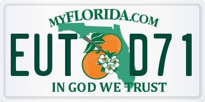 FL license plate EUTD71