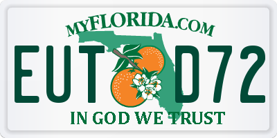 FL license plate EUTD72