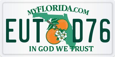 FL license plate EUTD76