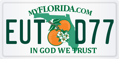 FL license plate EUTD77