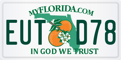 FL license plate EUTD78