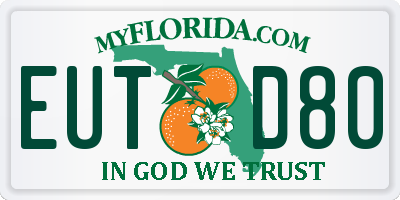 FL license plate EUTD80
