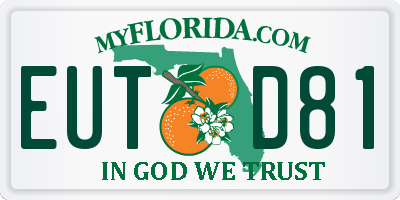 FL license plate EUTD81
