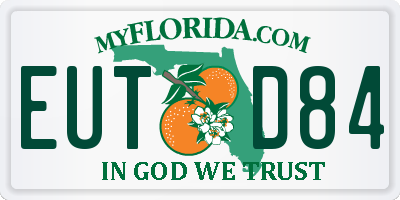 FL license plate EUTD84