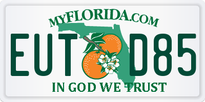FL license plate EUTD85