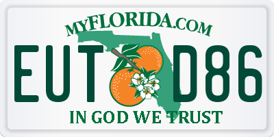 FL license plate EUTD86