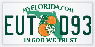 FL license plate EUTD93