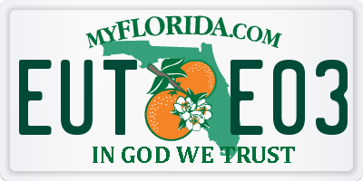 FL license plate EUTE03