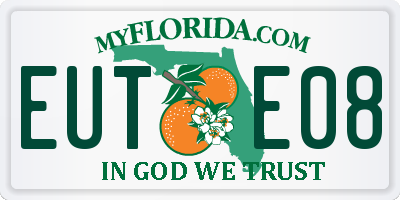 FL license plate EUTE08