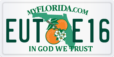 FL license plate EUTE16