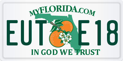FL license plate EUTE18