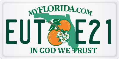 FL license plate EUTE21