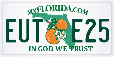FL license plate EUTE25