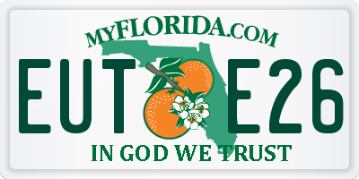 FL license plate EUTE26