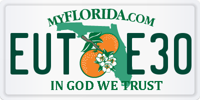 FL license plate EUTE30
