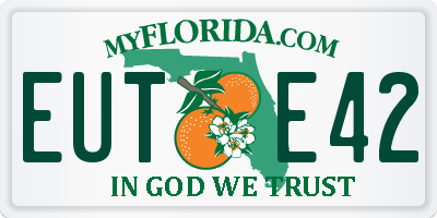 FL license plate EUTE42